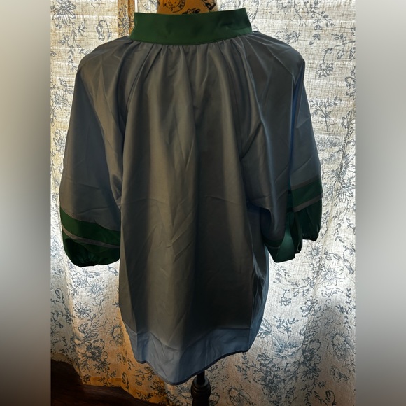 Elegant Blue and Green Women's Blouse - Picture 3 of 4